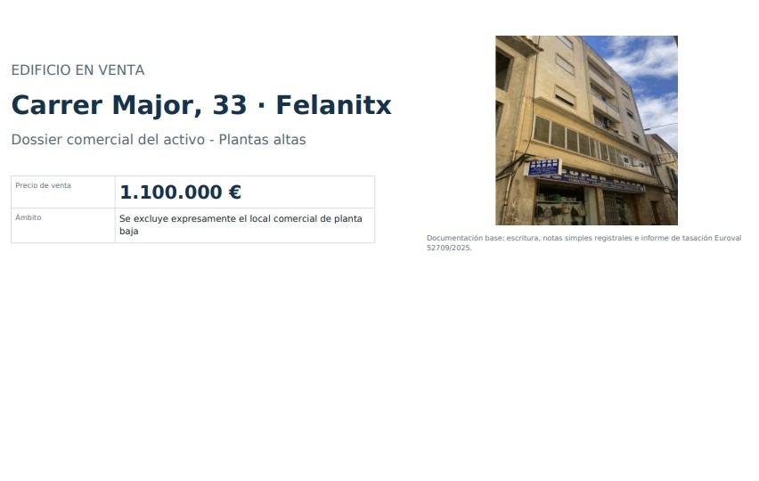 EDIFICIO EN VENTA EN EL CENTRO DE FELANITX – 5 VIVIENDAS Y 3 OFICINAS